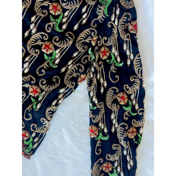 ART DECO Sz S/M Beaded Blouse Concetta Rafanello St. Martin Sequin GLAMOROUS - Picture 16 of 16